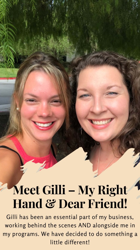 Frame 2: Meet Gilli, my right hand and dear friend, over a selfie of Lida and Gilli