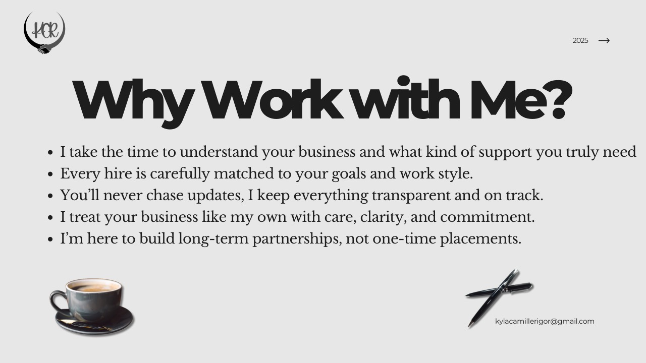 Why work with me slide with five commitments