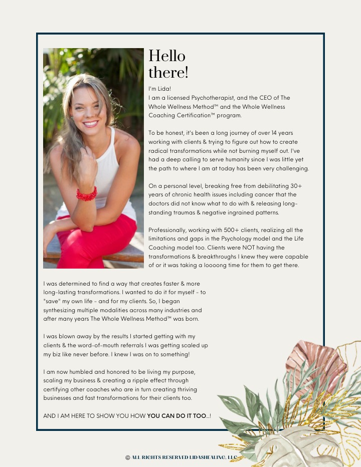 Author bio page with photo of Lida Sportel