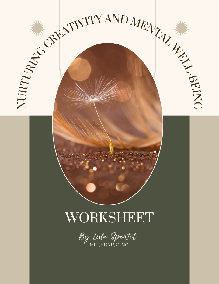 Worksheet cover with an arched title over an oval dandelion-seed photo